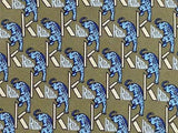 Krizia TIE Blue Panther Animal Theme Novelty Repeat Silk Necktie 4
