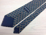 Designer Tie Pierre Cardin Chain Pattern on Blue Silk Men NeckTie 44