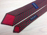 Designer Tie Yves Saint Laurent Red-Green Pattern With Dot Silk Men Necktie 32