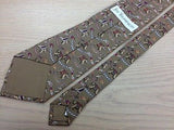 JIM THOMPSON Silk Tie - Taupe with Mauve Marching Elephant Pattern 39