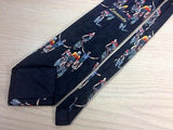 LEONARDO Polyester Tie - Black with Cyclist Theme 37