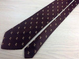 AND Italian Silk Woven  Tie - Dark Brown with Tan Puppies Pattern 27