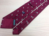 GIRAUDI & COMPANY Italian Silk Tie - Dark Red with Elephant Pattern 33