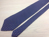 Designer Tie Angelo Bosani Brown-Blue Designs on Navy Blue Silk Men Necktie 48