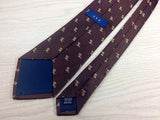 AND Italian Silk Woven  Tie - Dark Brown with Tan Puppies Pattern 27