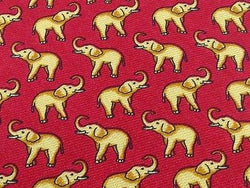 Animal Tie The Custom Shop Perpetual Yellow Elephant on Red Silk Men Necktie 45