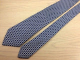 Designer Tie Dunhill Circles on Blue Silk Men NeckTie 30