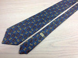 Designer Tie Celine Bow Tie Pattern On Blue Silk Men Necktie 43