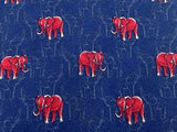 Animal Tie Longobardi Red Elephants On Dark Blue Silk Men Necktie 29