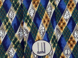 Novelty TIE Alfred DUNHILL Autumn Fall Check Made in ITALY Necktie 7