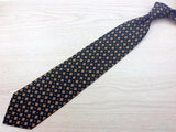 Geometric TIE Yellow & Green Snowflake on Blue Made in Italy Silk Necktie 1