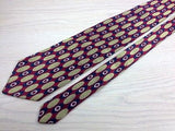 Designer Tie Viale Morin Ovals with Flower & Yellow Dots Silk Men NeckTie 44