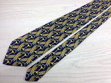 Designer Tie Lancel Yellow Pattern On Purple Silk Men Necktie 43