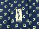 Designer Tie Yves Saint Laurent Group Of Hearts On Black Silk Men Necktie 42