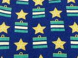 Designer Tie Longchamp Star Pattern On Blue Silk Men Necktie 42