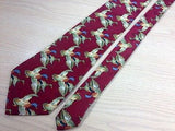 RENAISSANCE Polyester Handmade Tie - Dark Red with Duck Pattern 36