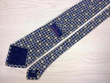 Geometric TIE Dot & Circle on Blue Heavy TIE Made in Italy Silk Necktie 5