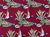 Animal Print TIE Duck Mallard on Red Made in Italy Silk Necktie 6