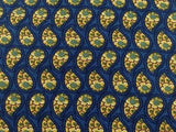 TOMMY HILFIGER Silk Tie - Blue with Gold Paisley Design 36