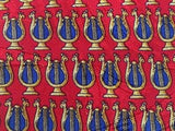 GIVENCHY Paris Silk Tie - Red with Lutes Pattern 37