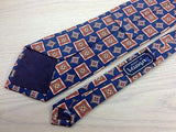 Designer Tie Burberrys Multicolered Squar Pattern on Blue Silk Men Necktie 32