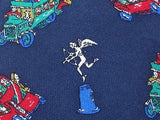 AUSTIN REED English Silk Tie - Navy Blue with Multi-Colored Circus Pattern 33
