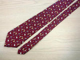 Rosso Bianco TIE Many Animal on Red Theme Novelty Repeat Silk Necktie 4