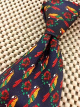 Parrot TIE Exotic Bird Theme Repeat Animal Novelty Silk Men Necktie 17