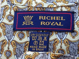Geometric TIE Richel Royal Motif Crest Heraldry Silk Men Necktie 23
