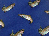 BARNARD-MAINE Silk Tie - Blue with Fish Theme 37
