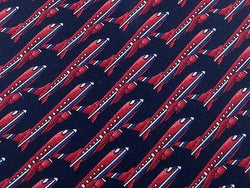 Novelty Tie Beaufort Red Planes On Black Silk Men Necktie 31