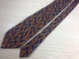 MARVIN BROWN Dallas English Silk Tie - Brown with Blue/Red Parrot Pattern 27