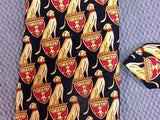 Golden Panthers on Pedestal TIE Repeat Animal Novelty Silk Men Necktie 18