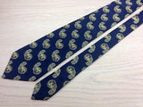 Novelty Tie Christian Dior Horse & Rider Design on Navy Blue Silk Men Necktie 47