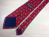 GENESIS Italian Silk Tie - Dark Red with Giraffe Pattern 27