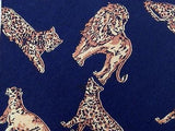 Animal Print TIE  Big Lion on Navy Blue  Silk Men Necktie 10