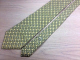 DUNHILL London Silk Tie - Italian Made -  Yellow with Blue Shell Pattern  36
