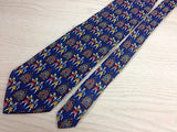 PURA SETA Italian Silk Tie - Royal Blue with Renaissance Design Pattern 33
