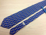 Novelty Tie Bally Dancing Lady of Gold on Lapis Blue Silk Men Necktie 32
