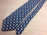 MARC ANTHONY Handmade French Silk Tie - Blue with Sailboats Pattern 37