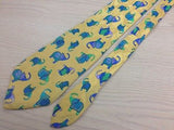 JEAN LORRAIN Italian Silk Tie - Yellow Jacquar w Colorful  Elephant Pattern 38