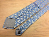 Designer Tie Skin Pattern On Light Blue Silk Men Necktie 43