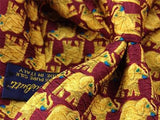Golden Elephant Print TIE Repeat Animal Novelty Silk Men Necktie 17