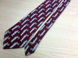 A. ROGERS Polyester Tie - Dark Red with Gray Scales of Justice Pattern 35