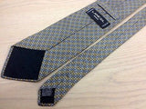 Designer Tie Lancel Paris Golden n Black Pattern on Ash Silk Men Necktie 45