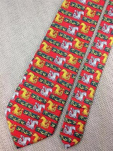 Seahorse Dragon Creature TIE Repeat Animal Novelty Silk Men Necktie 17