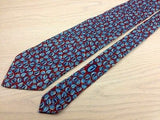 Novelty Tie Trussardi Blue Leaf Patternon Red Silk Men Necktie 45