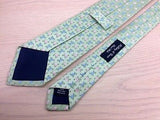 Designer Tie Holliday & Brown Petals On Light Pistachio Silk Men Necktie 43