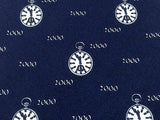 Novelty Tie Giober Clocks On Black Year 2000 Silk Men Necktie 42