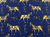 Animal Tie Di Cori Dancing Horse on Blue Silk Men Necktie 45